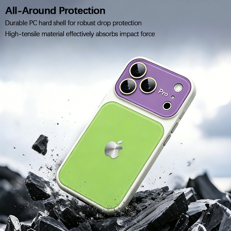 iPhone Dopamine Color-Blocked Leather Case
